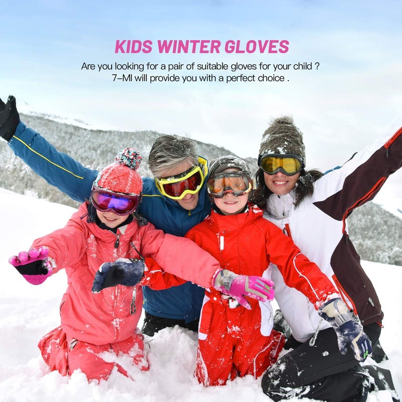 7-Mi Kids Winter Warm Water-Resistant Gloves for Skiing/Snowboarding/Cycling/Riding Outdoor Activities Children Mittens - Image 5